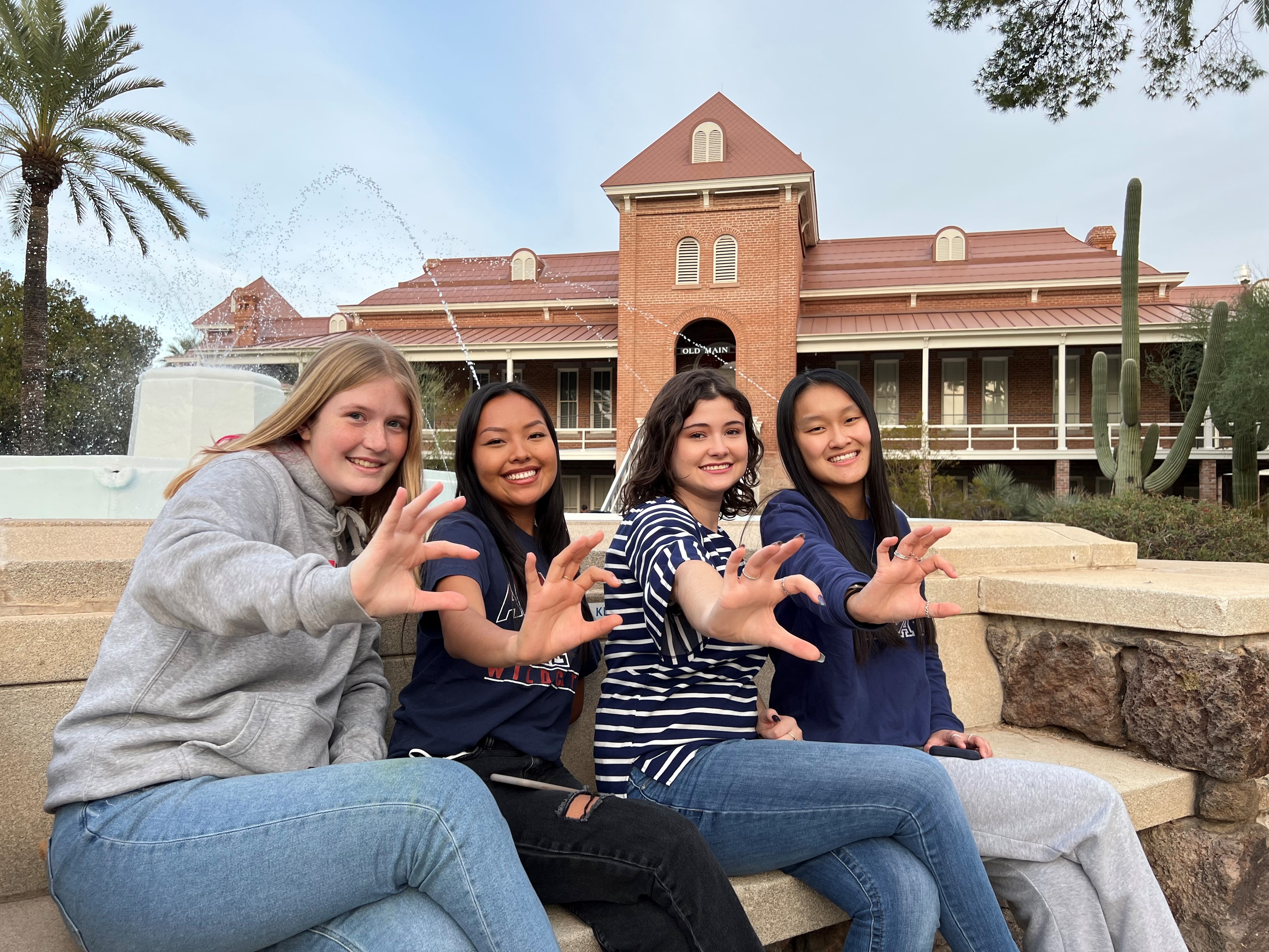 Four TOP Student Callers by Old Main Fountain