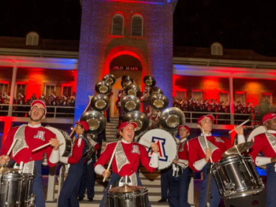 UA band in front of old main