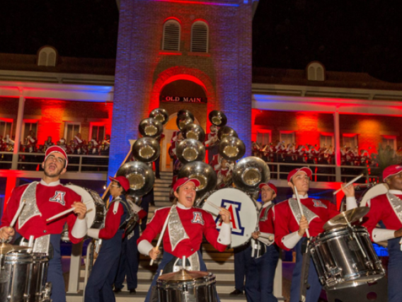 UA band in front of old main