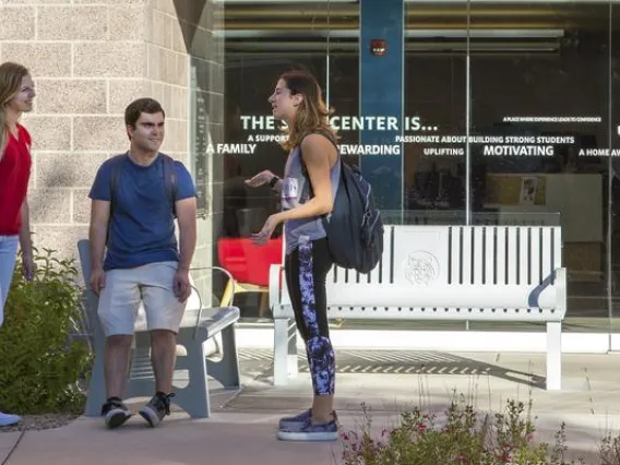 students in front of SALT Center