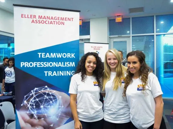 Students at a management event