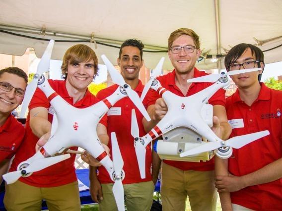 students with drones