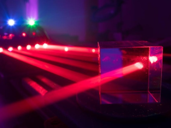 lasers in a prism