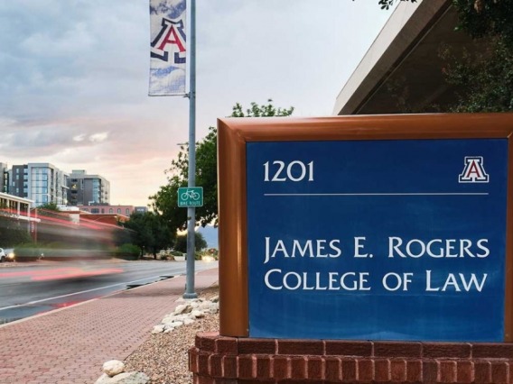 A photograph of the James E. Rogers College of Law 