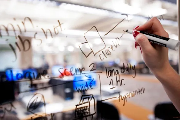writing on a clear board