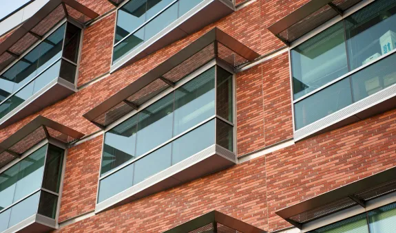 exterior of a brick building
