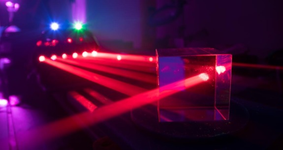 lasers in a prism