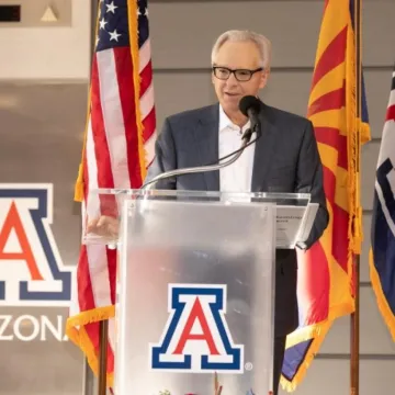 man at podium