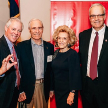 From left: UA President Robert C. Robbins, Karl and Stevie Eller, and Paulo Goes, dean of the UA Eller College of Management
