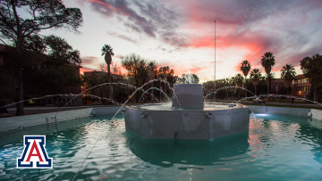 Berger Memorial Fountain at Sunset Virtual Meeting Background